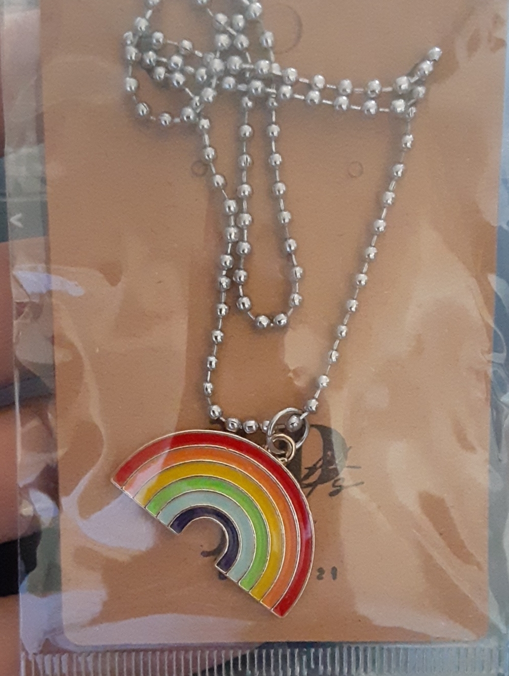Rainbow Pendant Necklace made by @joperezy